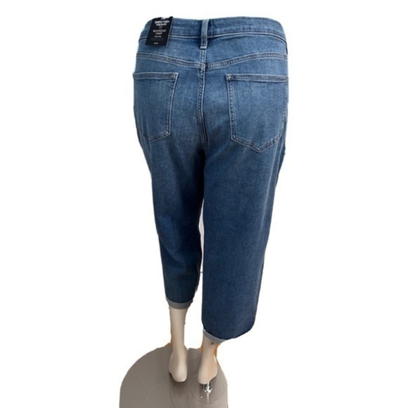 NWT Simply Vera Wang Distressed Crop Jeans Mid Rise Boyfriend Capris 18 - Picture 8 of 9